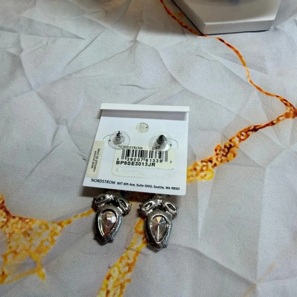 Sparkly Gem Drop Earrings Rhinestone